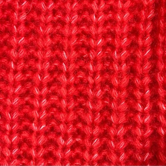 Jessica Simpson Red Cropped Wool Cardigan with Rhinestone Buttons Size Medium - Picture 6 of 14